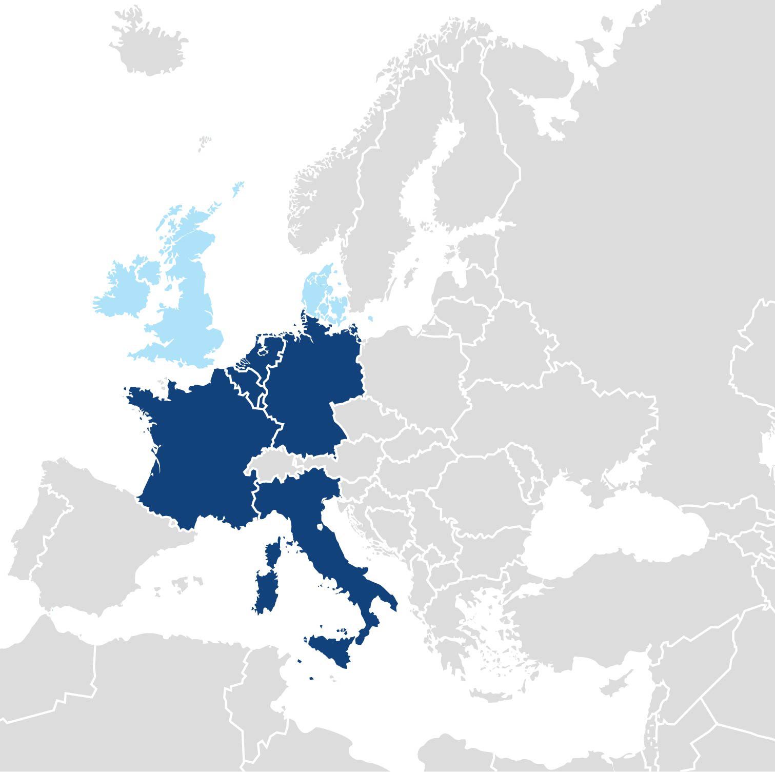 Karte der ersten EU-Erweiterung
