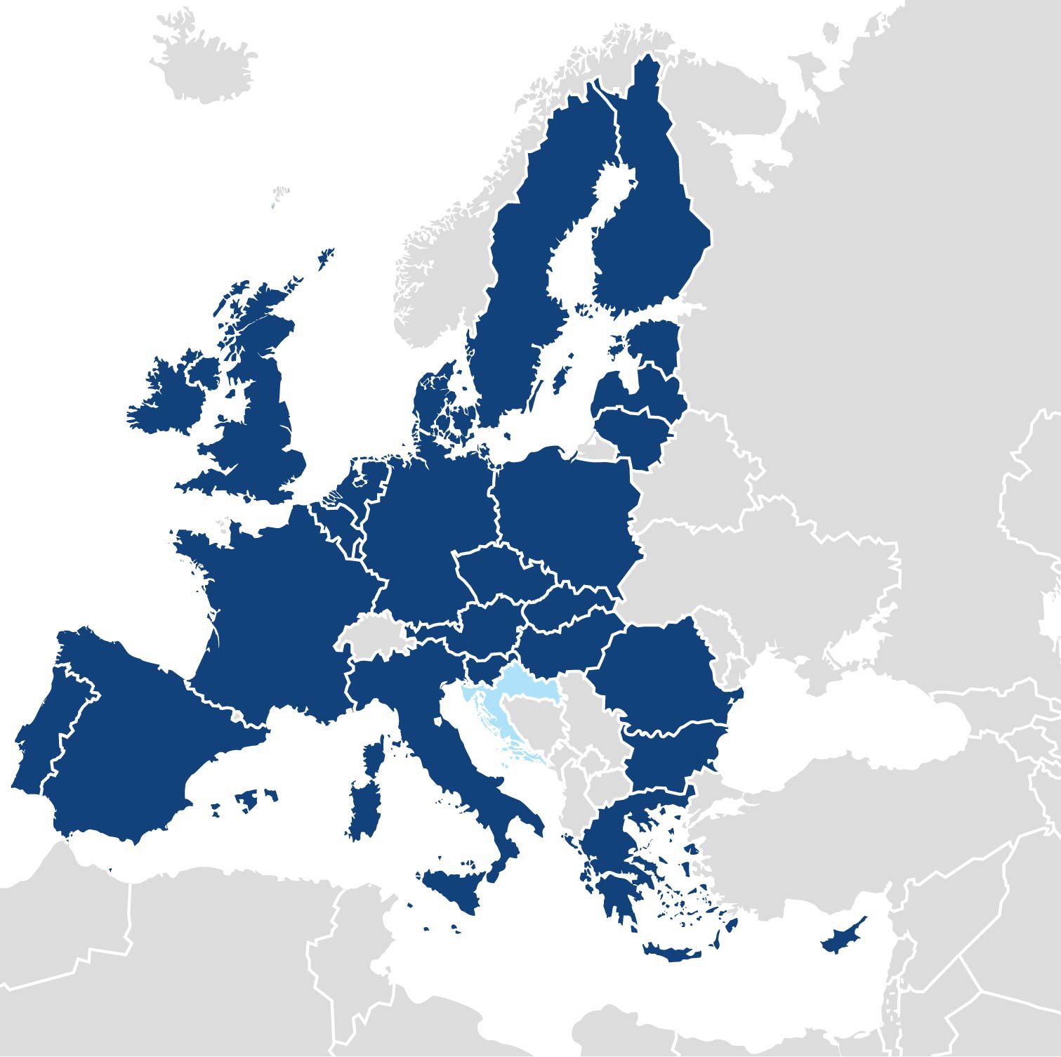 Karte der EU-Erweiterung um Kroatien