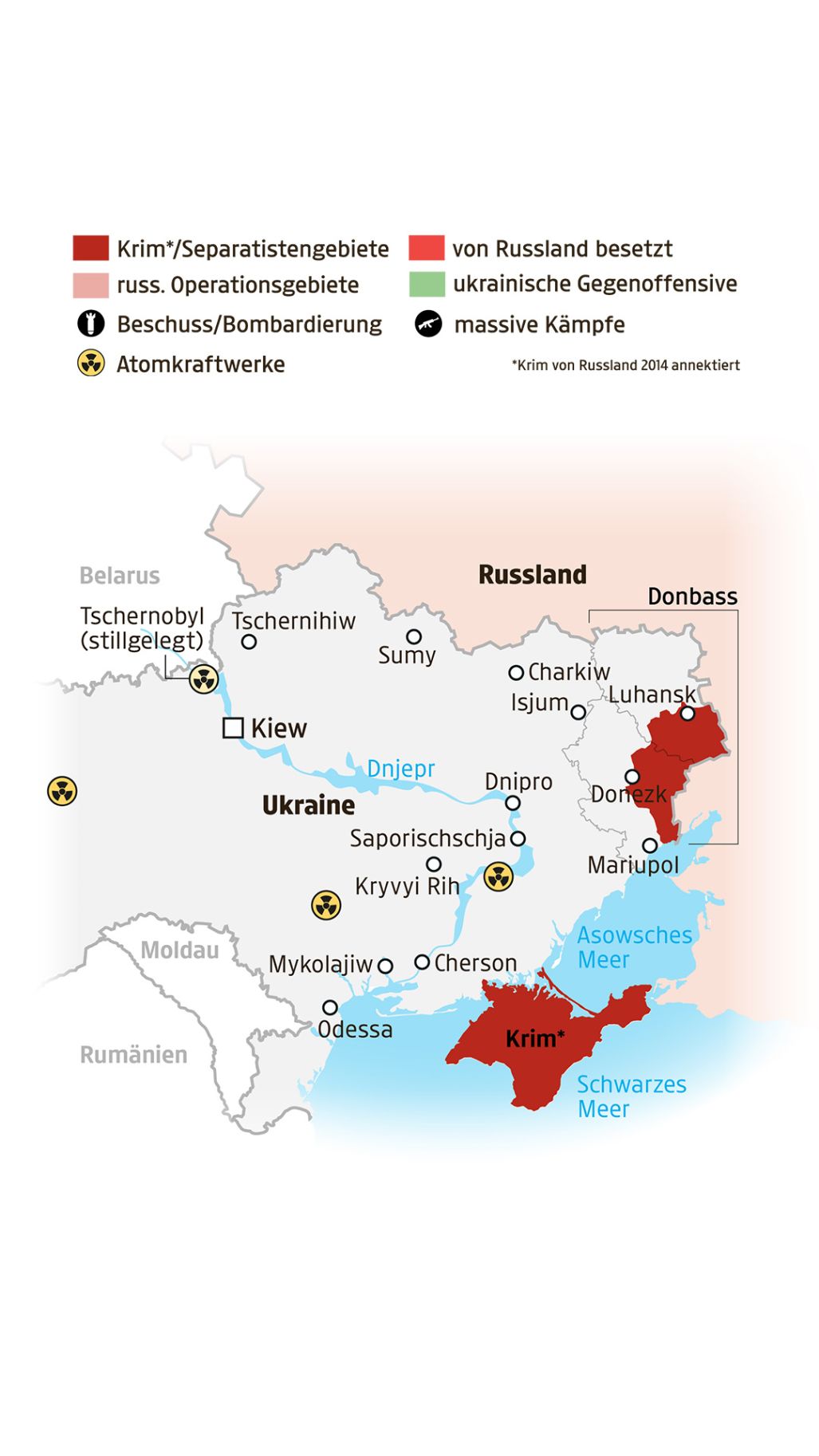 Mehr Als 22 Monate Krieg: Der Frontverlauf In Der Ukraine In Karten