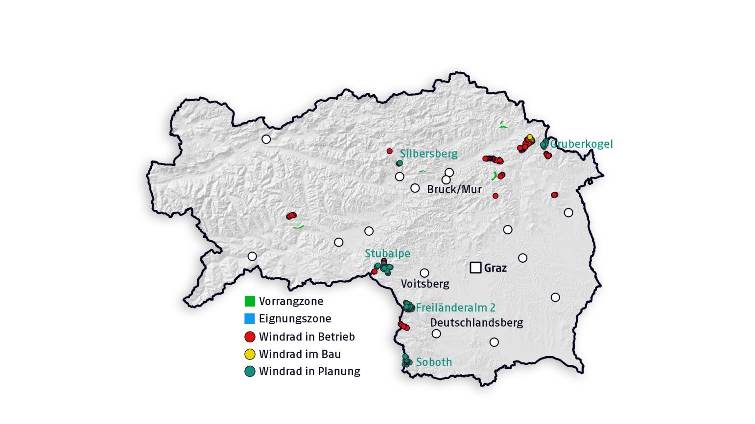 Großer Steiermark-Überblick: Wo sich bereits Windräder drehen und wo ...